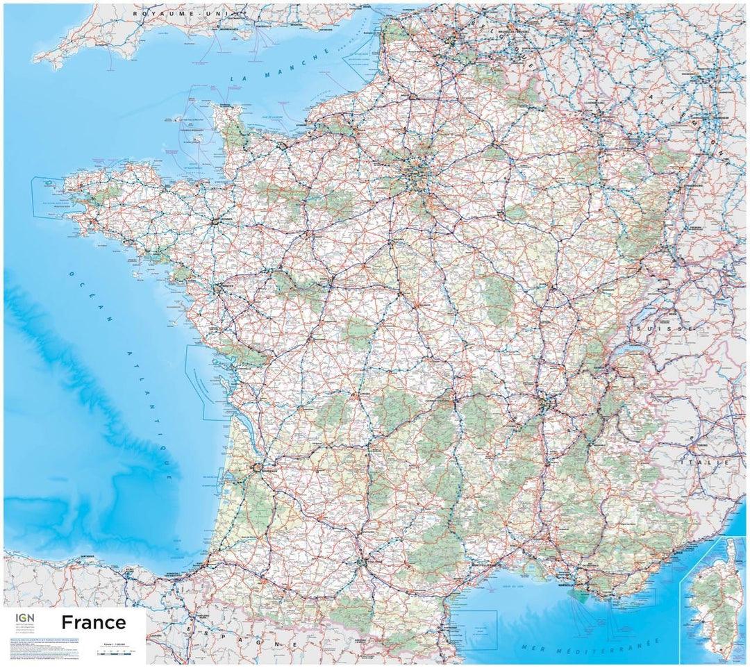 Carte de France sur liège