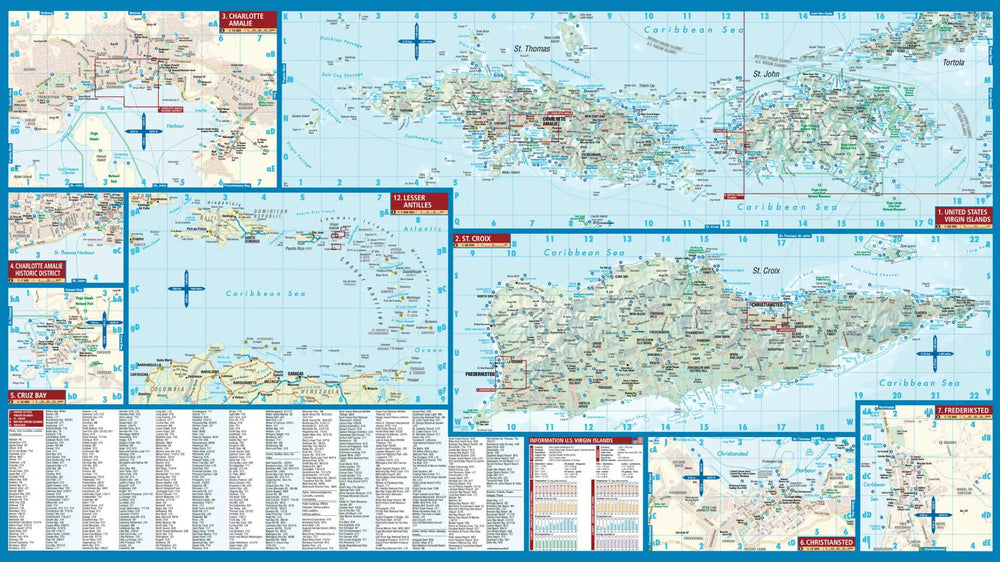 Carte plastifiée - Iles Vierges, Britannique et US | Borch Map carte pliée Borch Map 