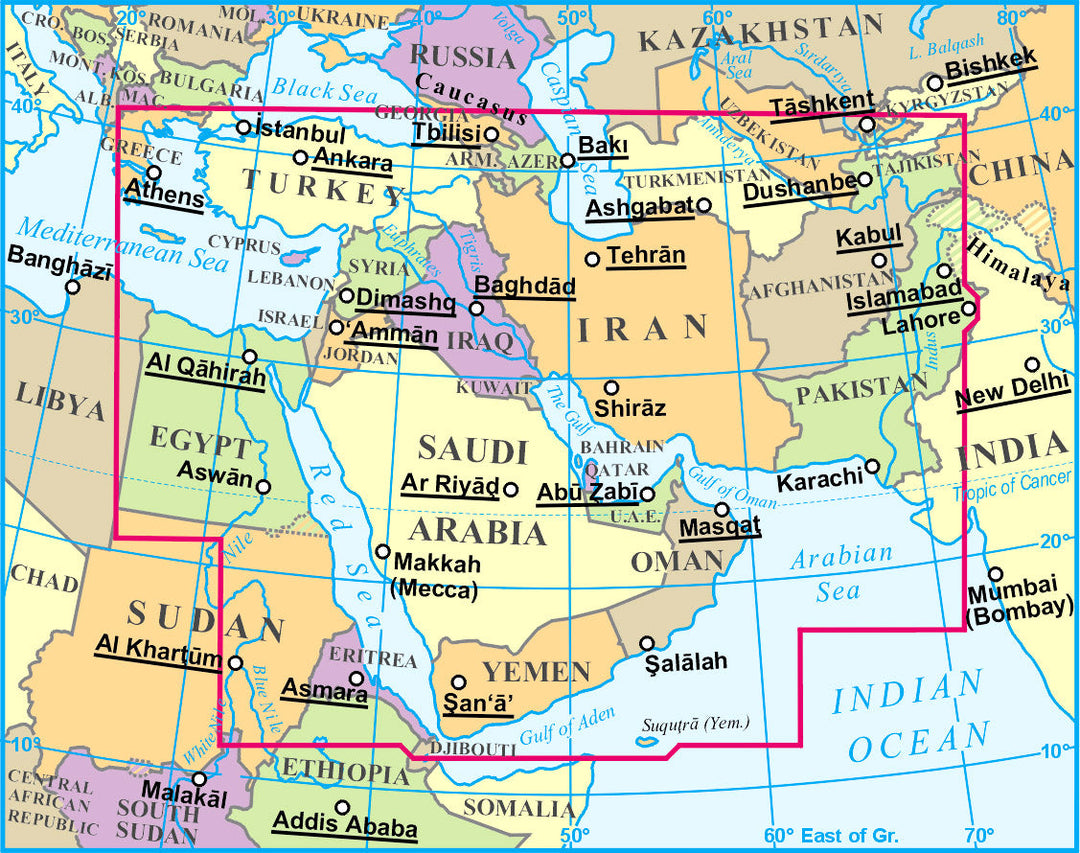 Carte politique - Proche Orient | Gizi Map carte pliée Gizi Map 