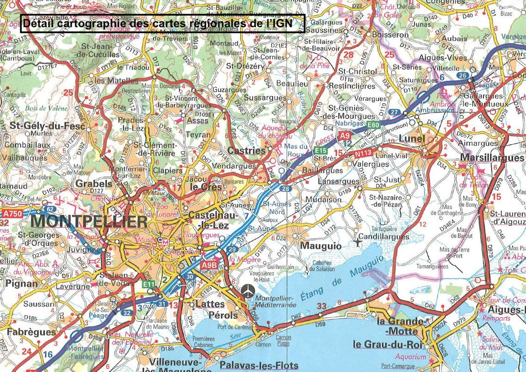 Carte régionale n° 14 : Auvergne - Rhône Alpes (Massif Central) | IGN carte pliée IGN 