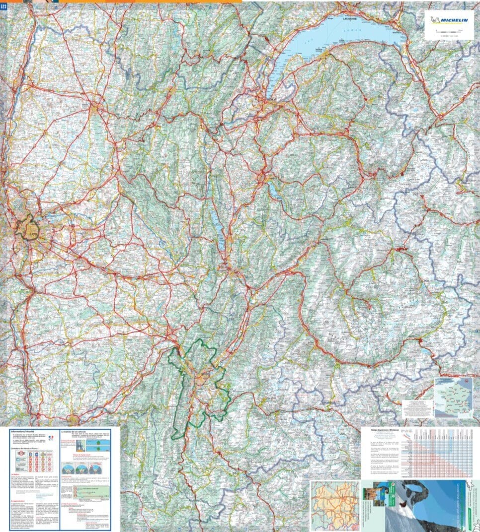Carte régionale n° 523 - Auvergne-Rhône-Alpes : Rhône-Alpes 2022 | Michelin carte pliée Michelin 