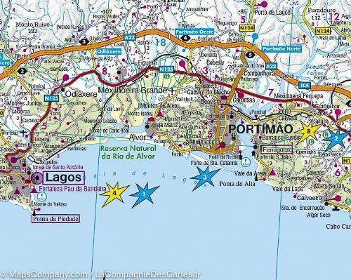 Carte routière de l'Algarve (Portugal) | Freytag &amp; Berndt - La Compagnie des Cartes