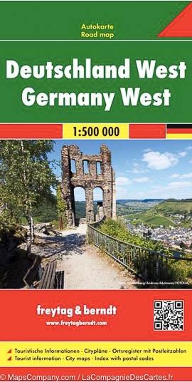 Carte routière de l'Ouest de l'Allemagne | Freytag & Berndt - La Compagnie des Cartes