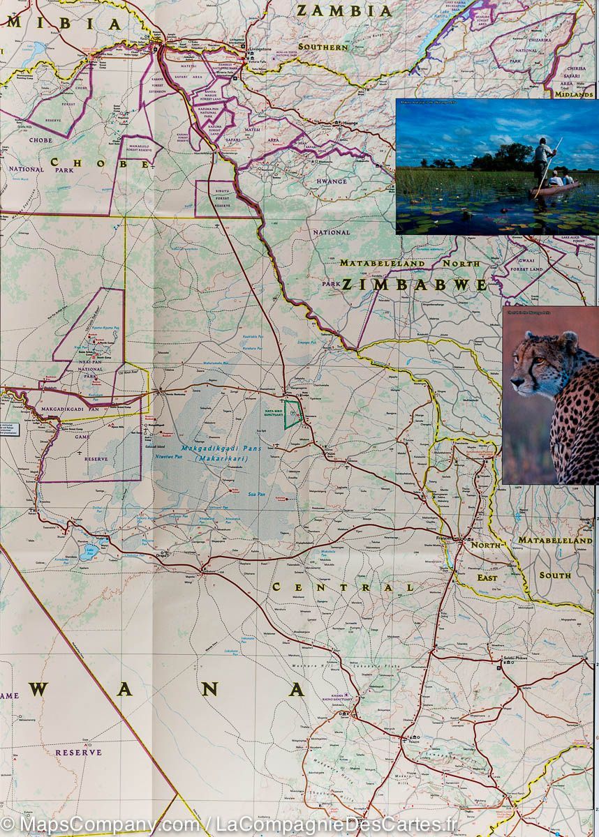 Map　Road　and　MapsCompany　–　Botswana　National　Geographic　Travel　hiking　maps