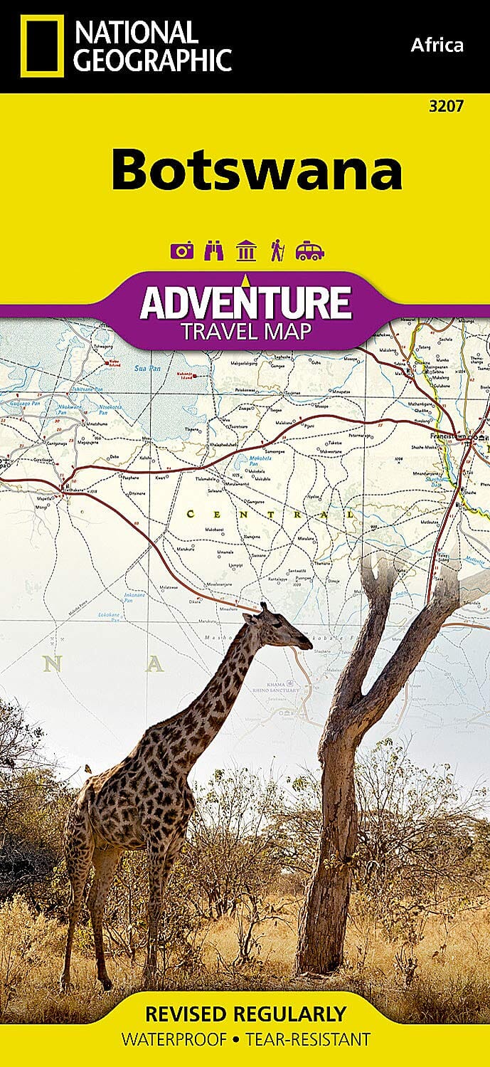 Carte routière - Botswana | National Geographic carte pliée National Geographic 