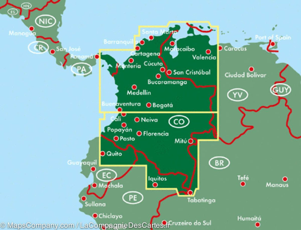 Carte routière - Colombie | Freytag & Berndt carte pliée Freytag & Berndt 