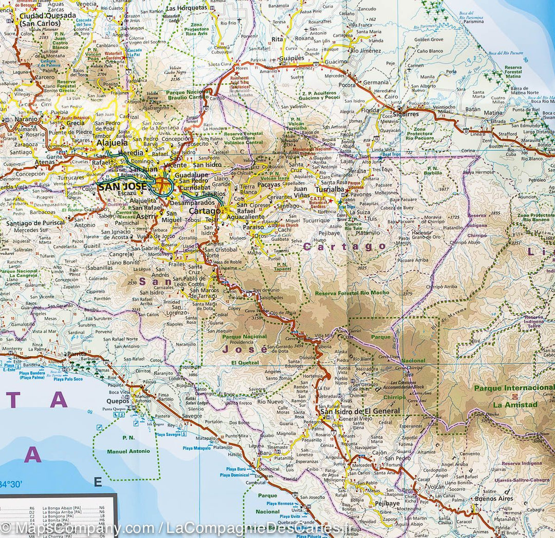 Carte routière - Costa Rica et du Panama | Reise Know How carte pliée Reise Know-How 