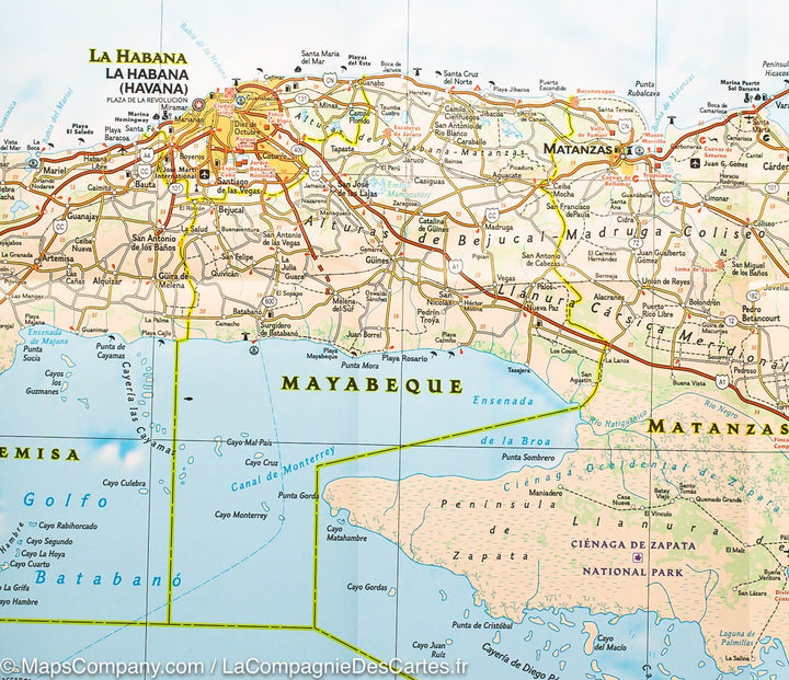 Carte routière - Cuba | National Geographic carte pliée National Geographic 