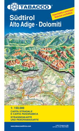 Road Map and panoramic - South Tyrol, Top Adige & Dolomites | Tabacco ...