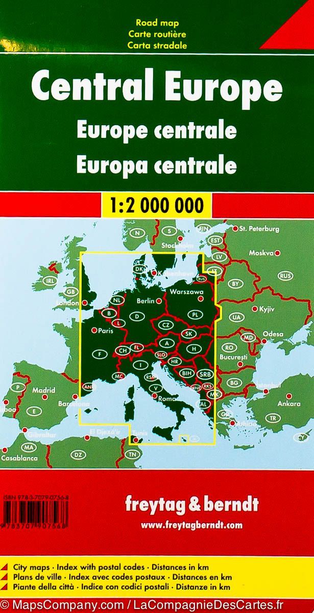 Carte routière - Europe Centrale | Freytag & Berndt carte pliée Freytag & Berndt 
