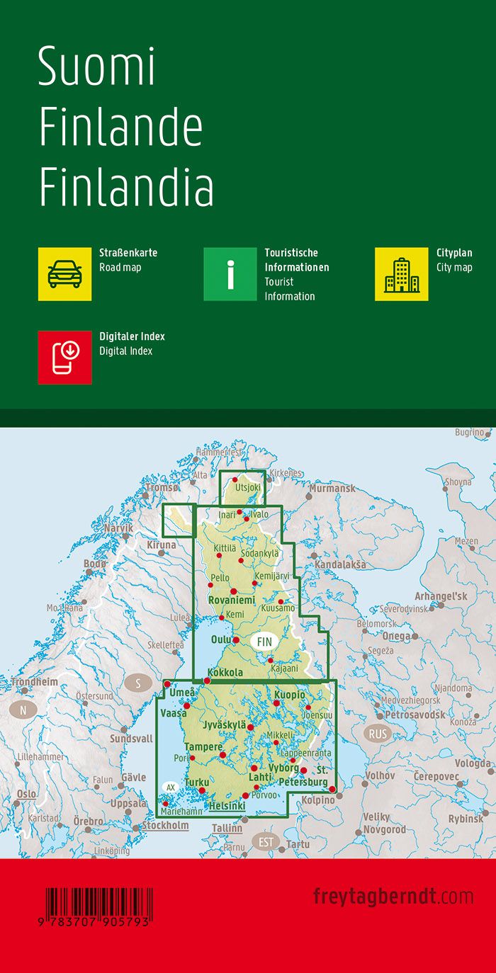 Carte routière - Finlande | Freytag & Berndt carte pliée Freytag & Berndt 