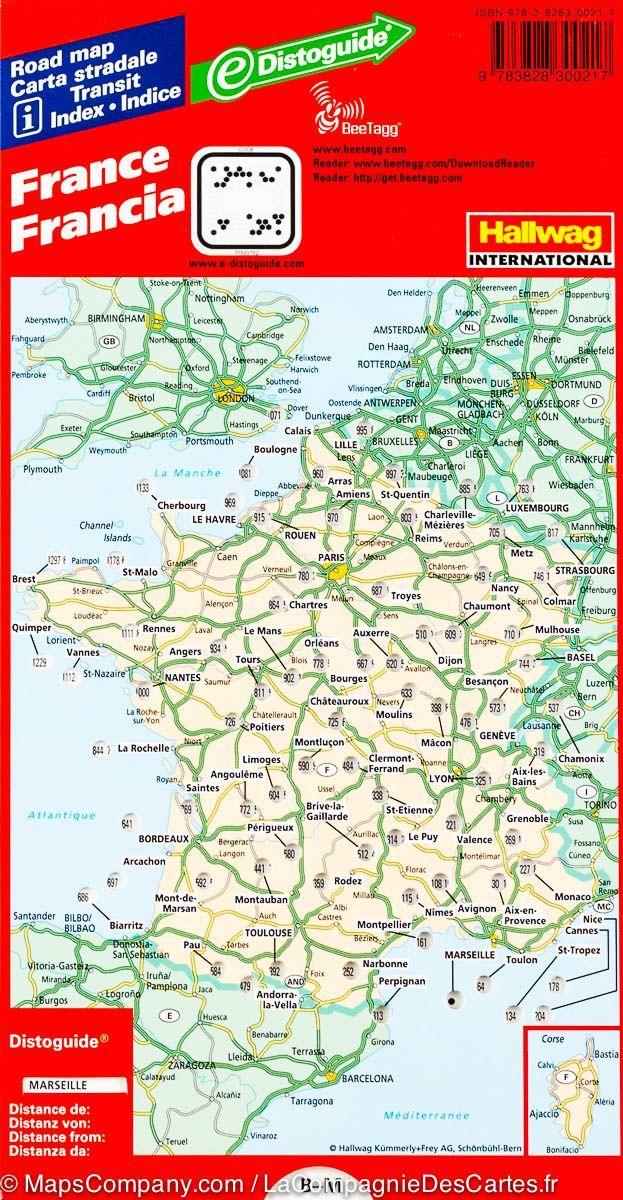 Carte routière - France | Hallwag International carte pliée Hallwag 