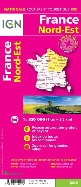 Carte routière - France Nord-Est | IGN carte pliée IGN 