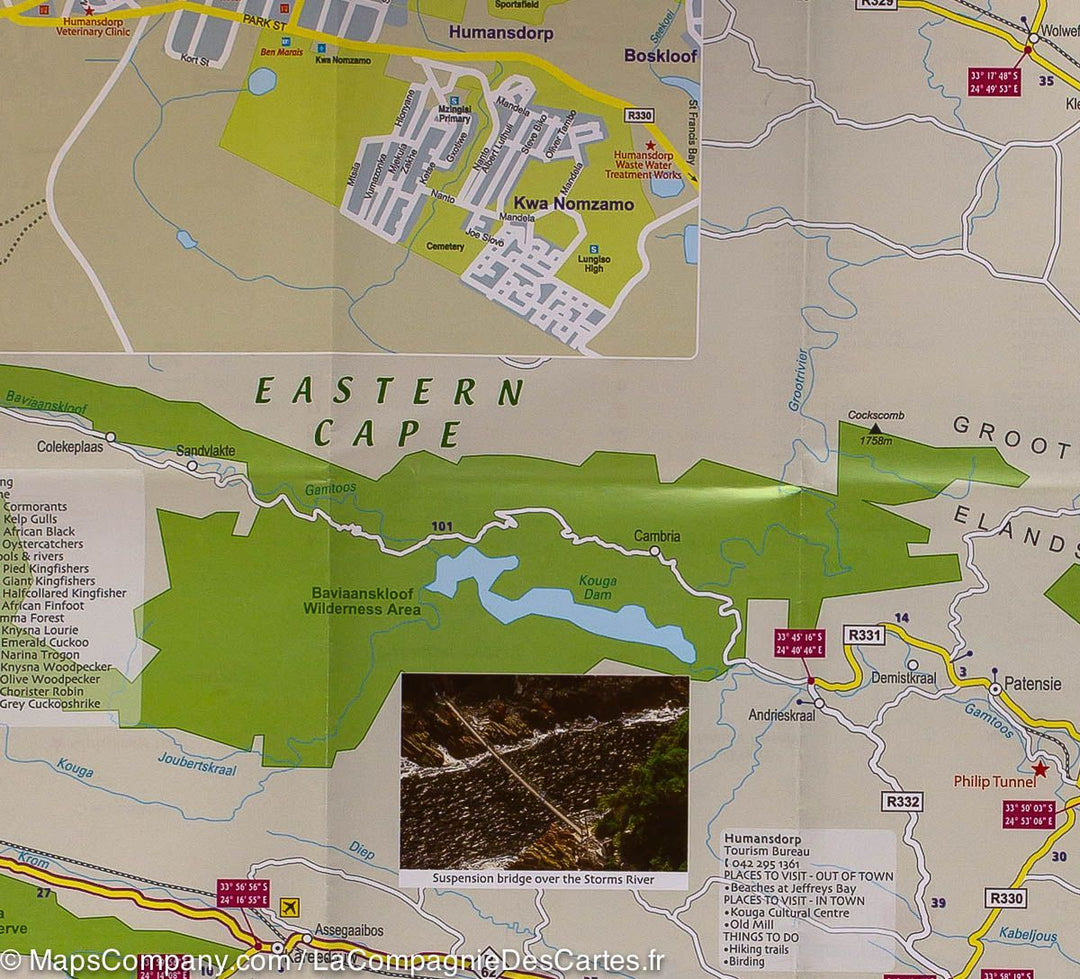 Carte routière - Garden Route & Route 62 (Est du Cap, Afrique du Sud) | MapStudio carte pliée MapStudio 