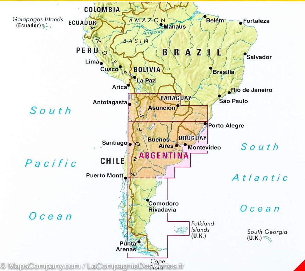 Carte routière imperméable - Argentine Nord & Uruguay | Nelles Map carte pliée Nelles Verlag 