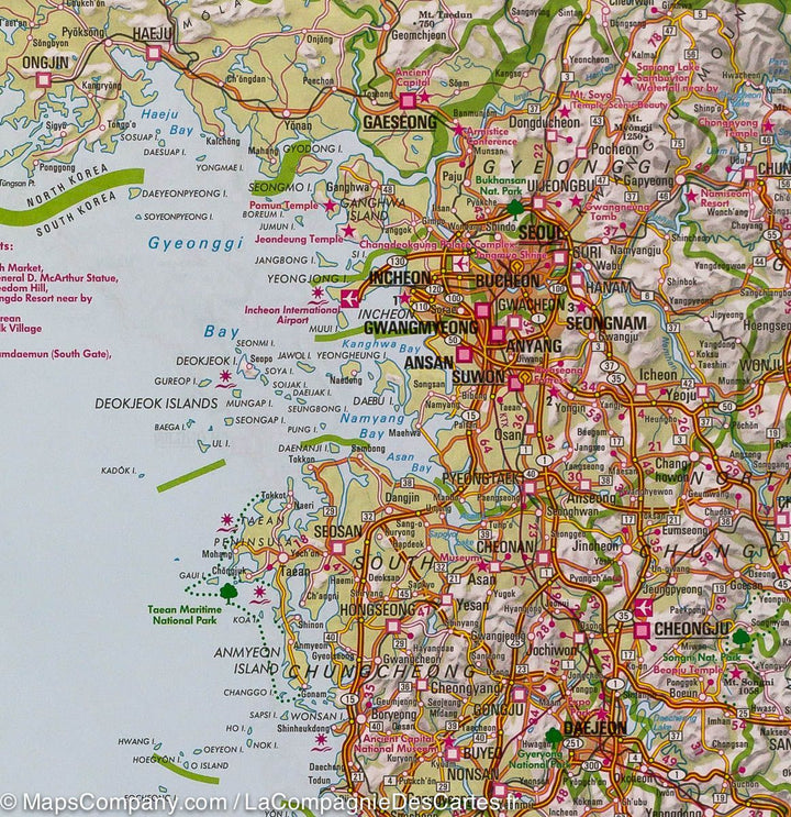 Carte routière imperméable - Corée du Nord et du Sud | Nelles Map carte pliée Nelles Verlag 
