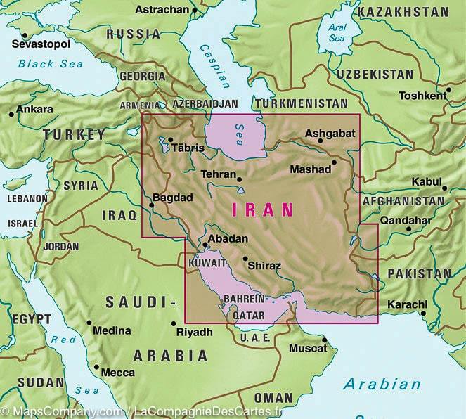 Carte routière imperméable - Iran | Nelles Map carte pliée Nelles Verlag 