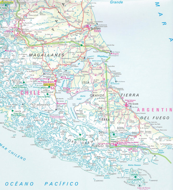 Carte routière imperméable - Sud de l'Argentine & Uruguay | Nelles Map carte pliée Nelles Verlag 