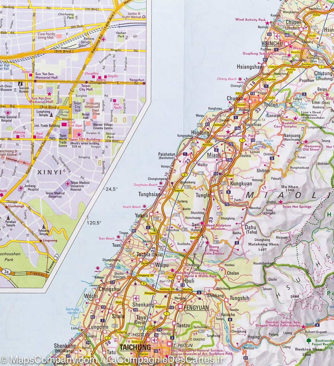 Carte détaillée de Taiwan | Nelles Map - La Compagnie des Cartes