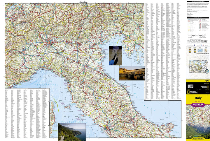 Carte routière - Italie | National Geographic carte pliée National Geographic 