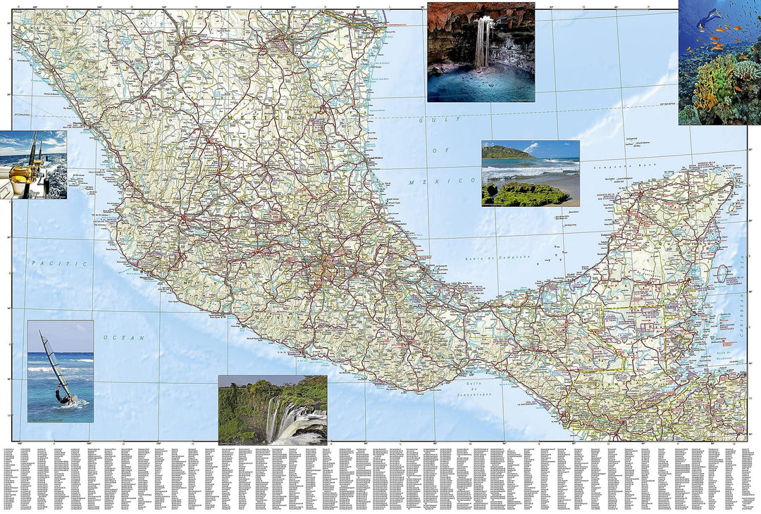 Carte routière - Mexique | National Geographic carte pliée National Geographic 