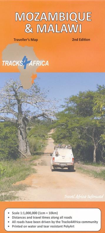 Carte routière - Mozambique et Malawi | Tracks4Africa carte pliée Tracks4Africa 