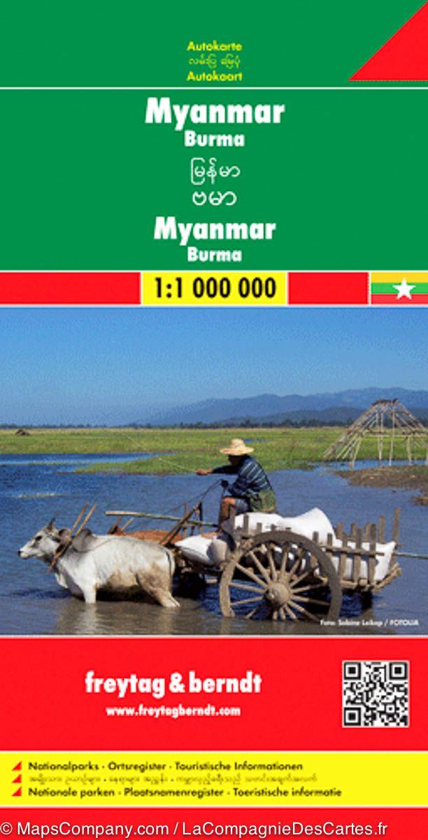 Carte routière - Myanmar (Birmanie) | Freytag & Berndt carte pliée Freytag & Berndt 