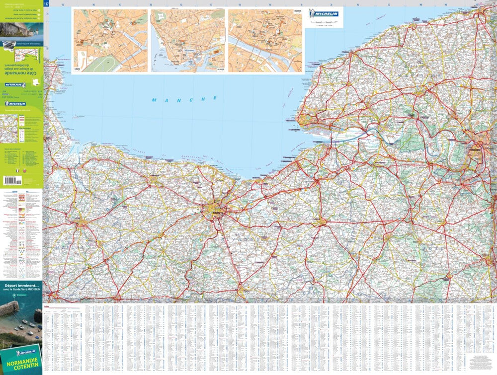 Carte routière n° 117 - Normandie côtière, de Dieppe aux plages du débarquement | Michelin - Zoom France carte pliée Michelin 