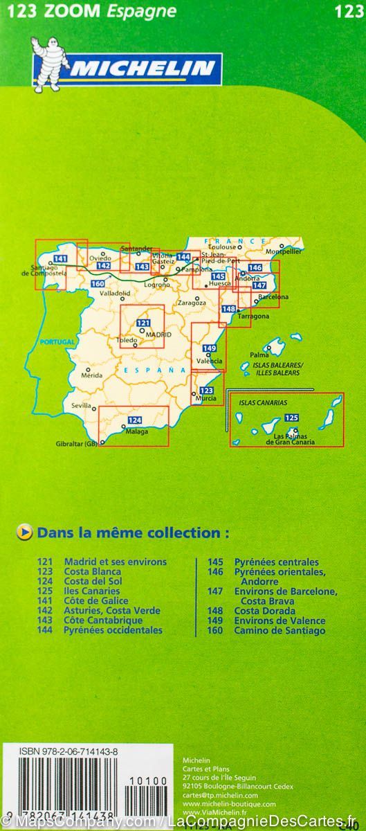Carte routière n° 123 - Costa Blanca (Espagne) | Michelin carte pliée Michelin 