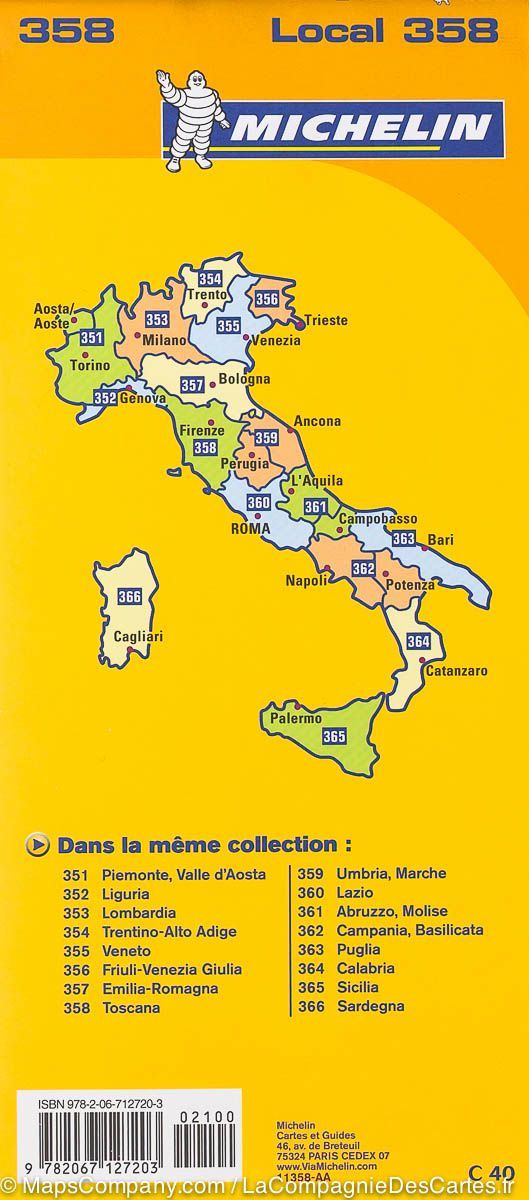 Carte routière de la Toscane (Italie) | Michelin - La Compagnie des Cartes