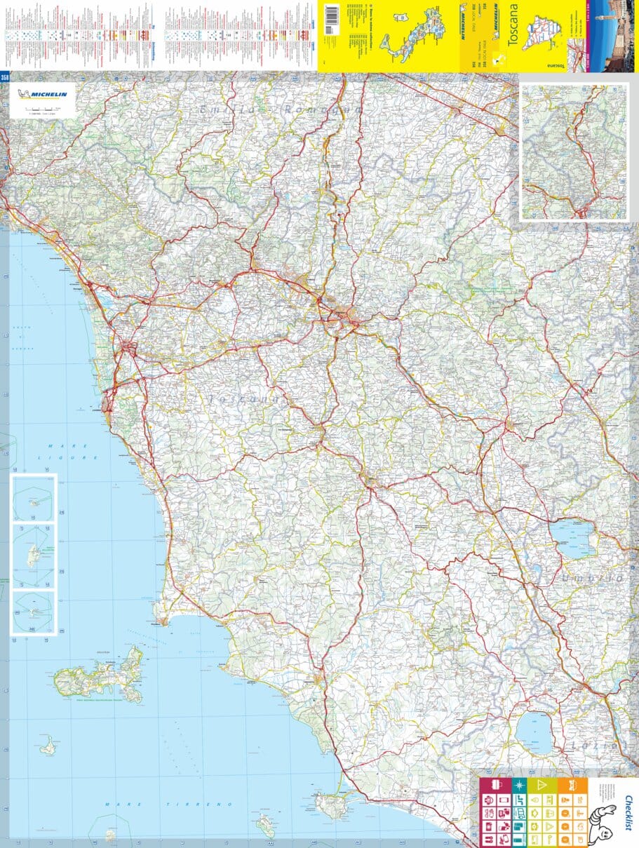 Carte routière n° 358 - Toscane | Michelin carte pliée Michelin 