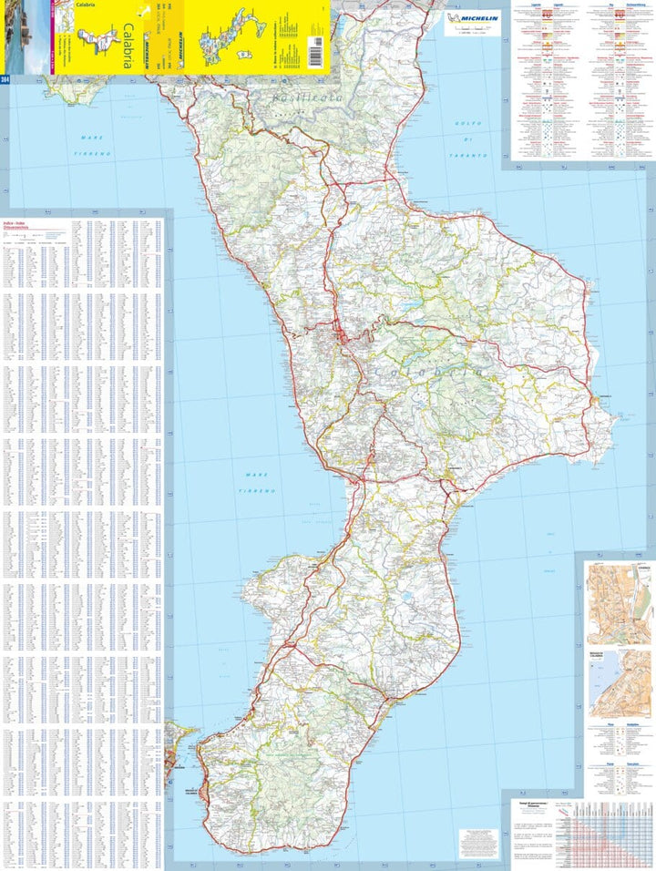 Carte routière n° 364 - Calabre (sud de l'Italie) | Michelin carte pliée Michelin 