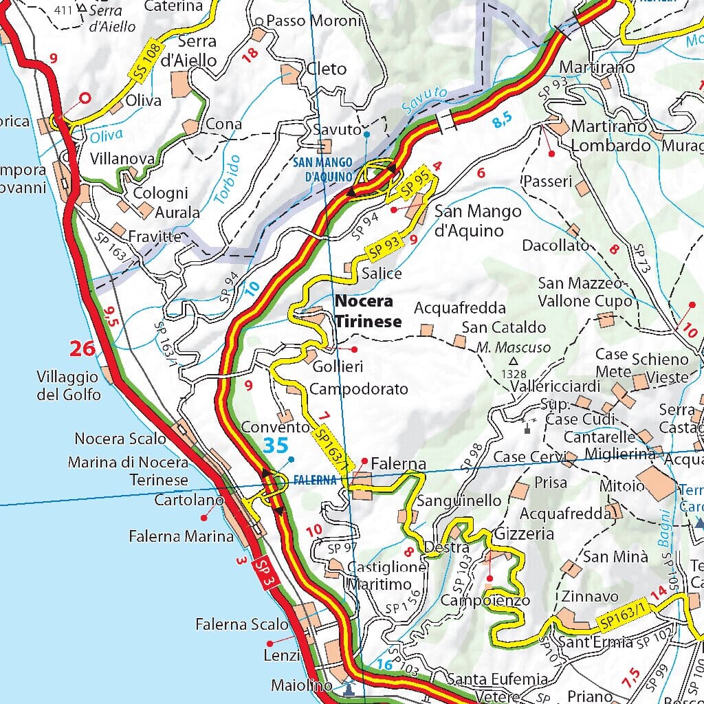 Carte routière n° 364 - Calabre (sud de l'Italie) | Michelin carte pliée Michelin 