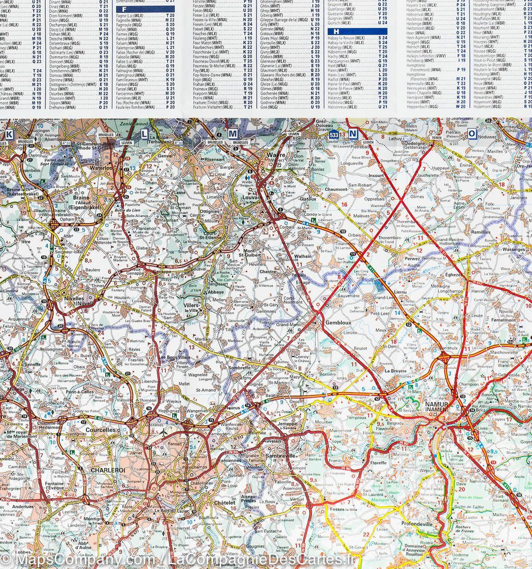 Carte routière de la Belgique Sud &amp; Ardennes | Michelin - La Compagnie des Cartes