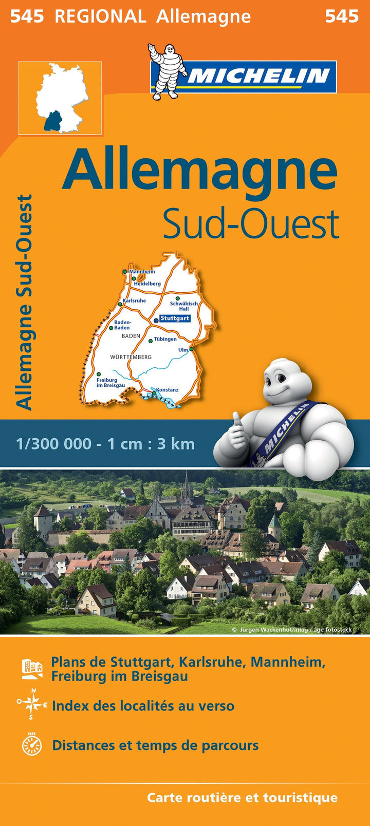 Carte routière n° 545 - Allemagne Sud-Ouest | Michelin carte pliée Michelin 
