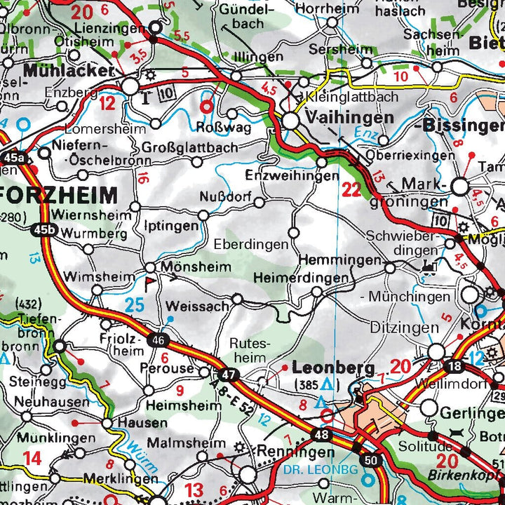 Carte routière n° 545 - Allemagne Sud-Ouest | Michelin carte pliée Michelin 