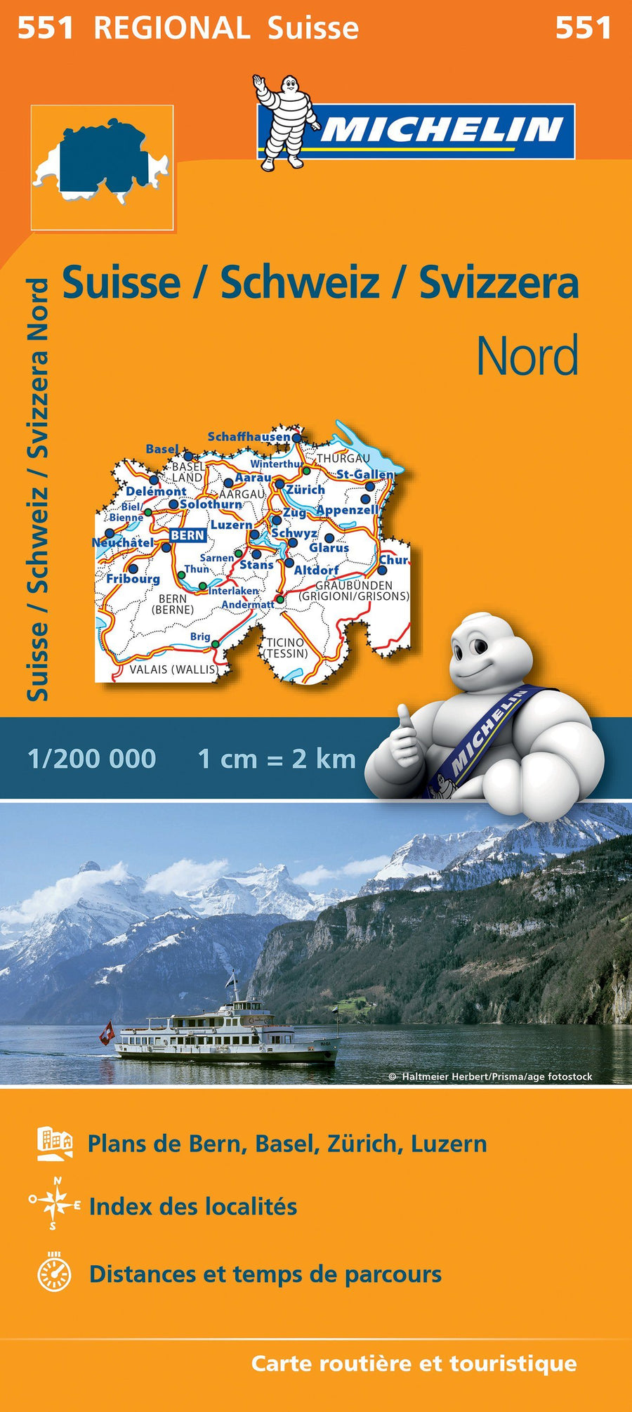 Carte routière n° 551 - Suisse Nord | Michelin carte pliée Michelin 