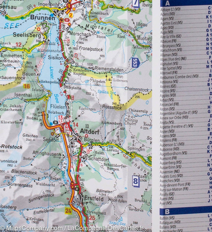 Carte routière de la Suisse Sud-Ouest | Michelin - La Compagnie des Cartes