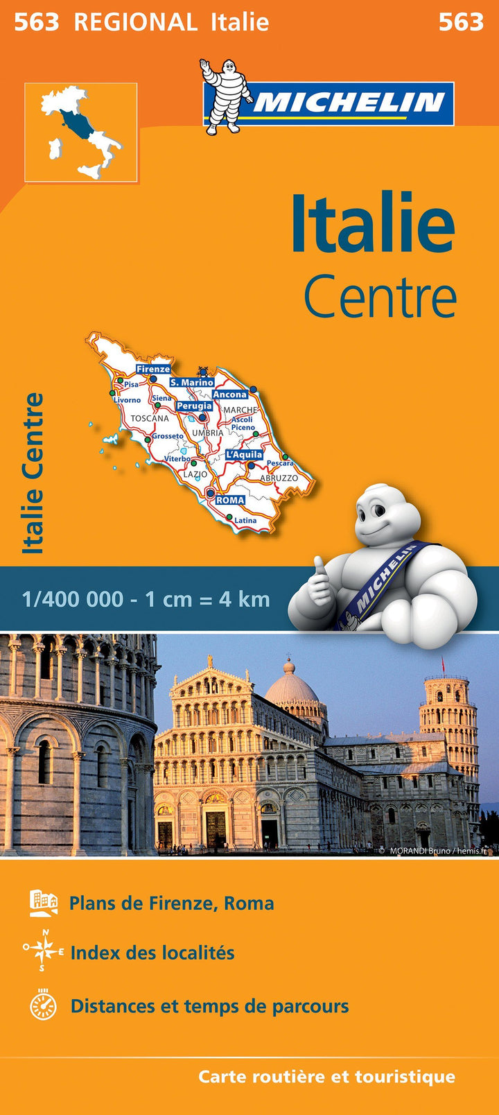 Carte routière n° 563 - Italie Centrale | Michelin carte pliée Michelin 