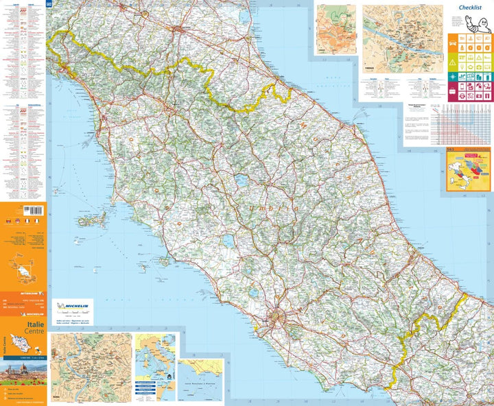 Carte routière n° 563 - Italie Centrale | Michelin carte pliée Michelin 