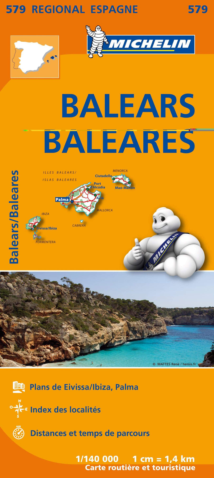 Carte routière n° 579 - Iles Baléares | Michelin carte pliée Michelin 