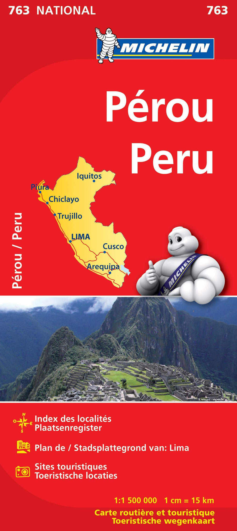 Carte routière n° 763 - Pérou | Michelin carte pliée Michelin 