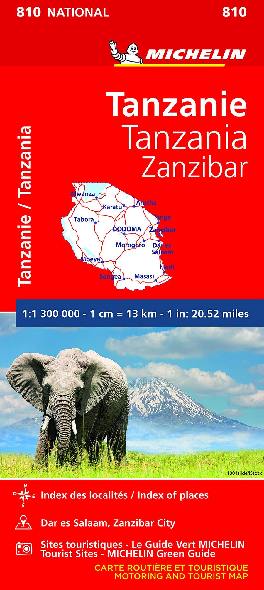 Carte routière n° 810 - Tanzanie & Zanzibar | Michelin carte pliée Michelin 