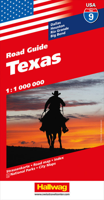 Carte routière n° 9 - Texas | Hallwag carte pliée Hallwag 