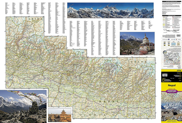 Carte routière - Népal | National Geographic carte pliée National Geographic 