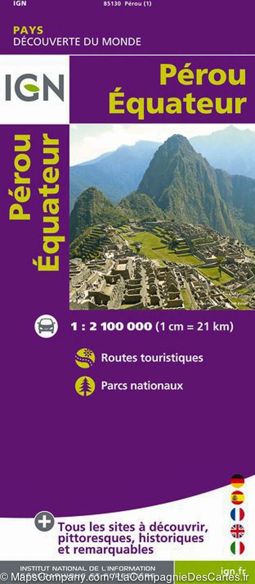 Carte routière - Pérou & Equateur | IGN carte pliée IGN 