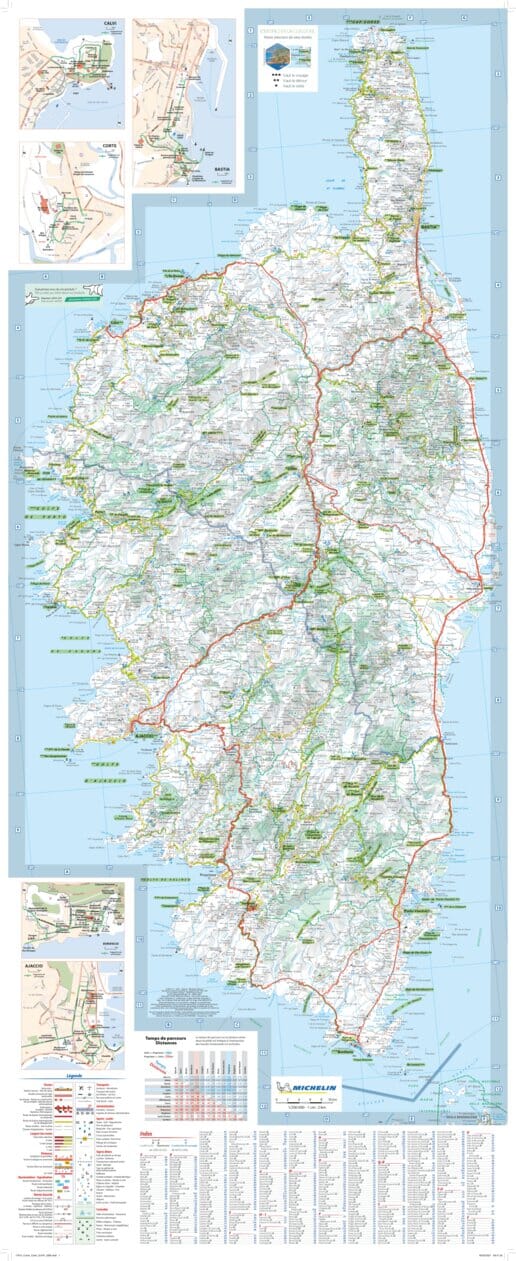 Carte routière plastifiée - Corse | Michelin carte pliée Michelin 