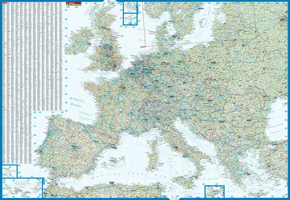 Carte routière plastifiée - Europe | Borch Map carte pliée Borch Map 