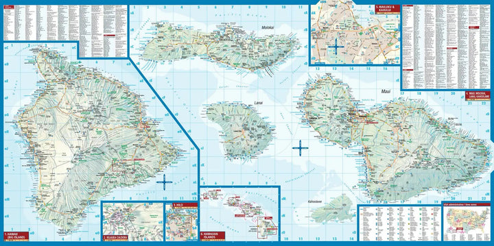 Carte routière plastifiée - Hawaii | Borch Map carte pliée Borch Map 