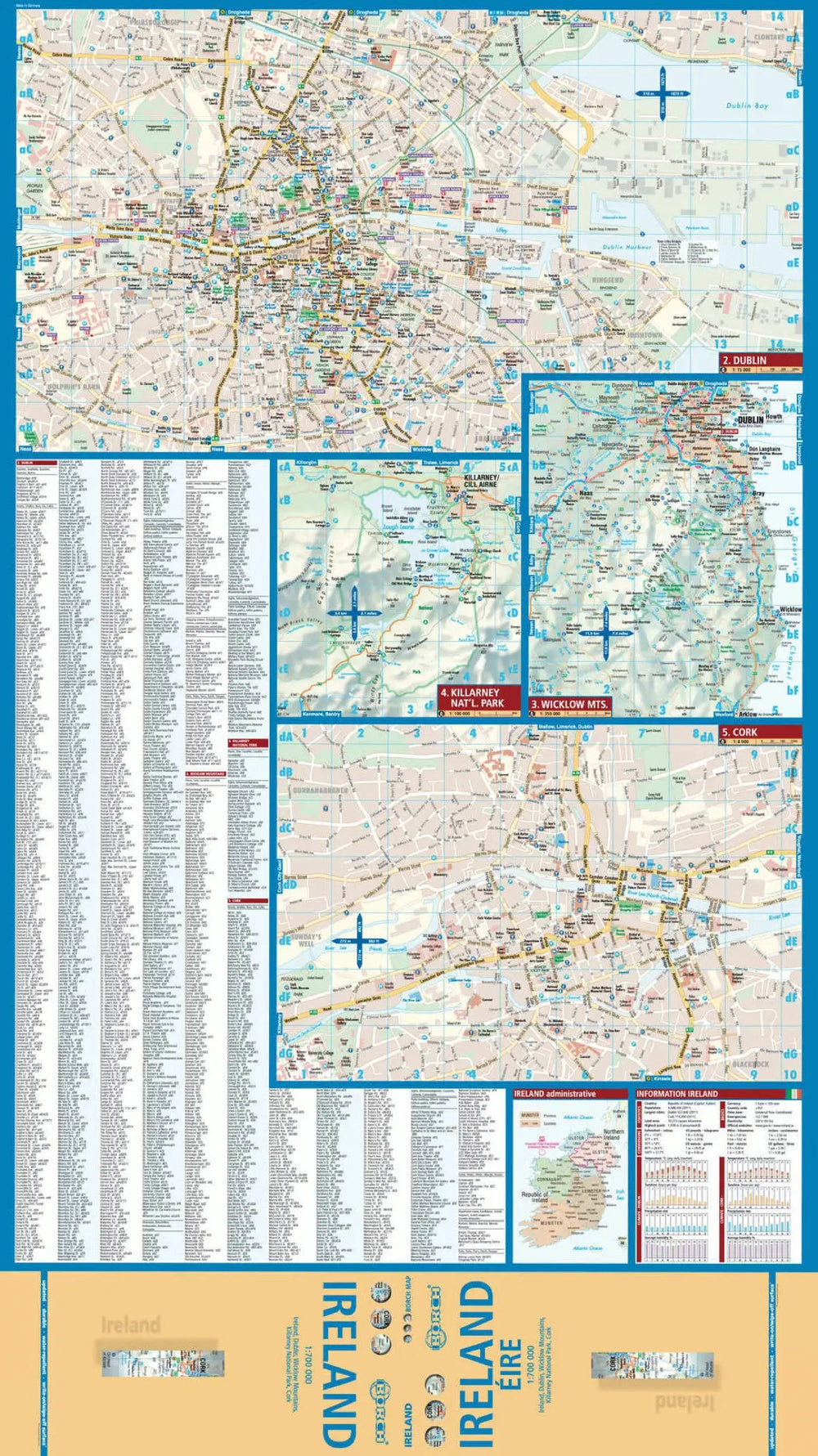 Carte routière plastifiée - Irlande | Borch Map carte pliée Borch Map 
